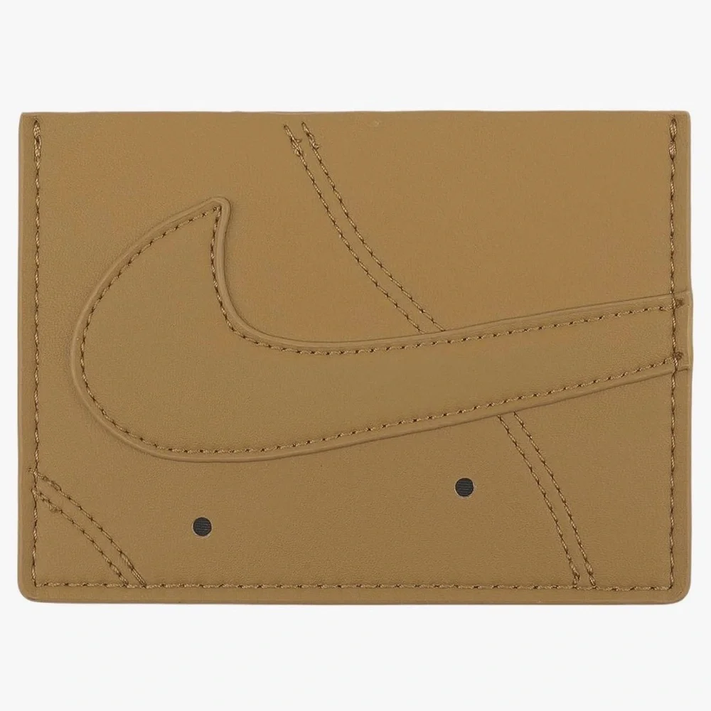 Nike Air Force 1 Unisex Slim Card Wallet Wheat/Wheat Leather Icon Swoosh